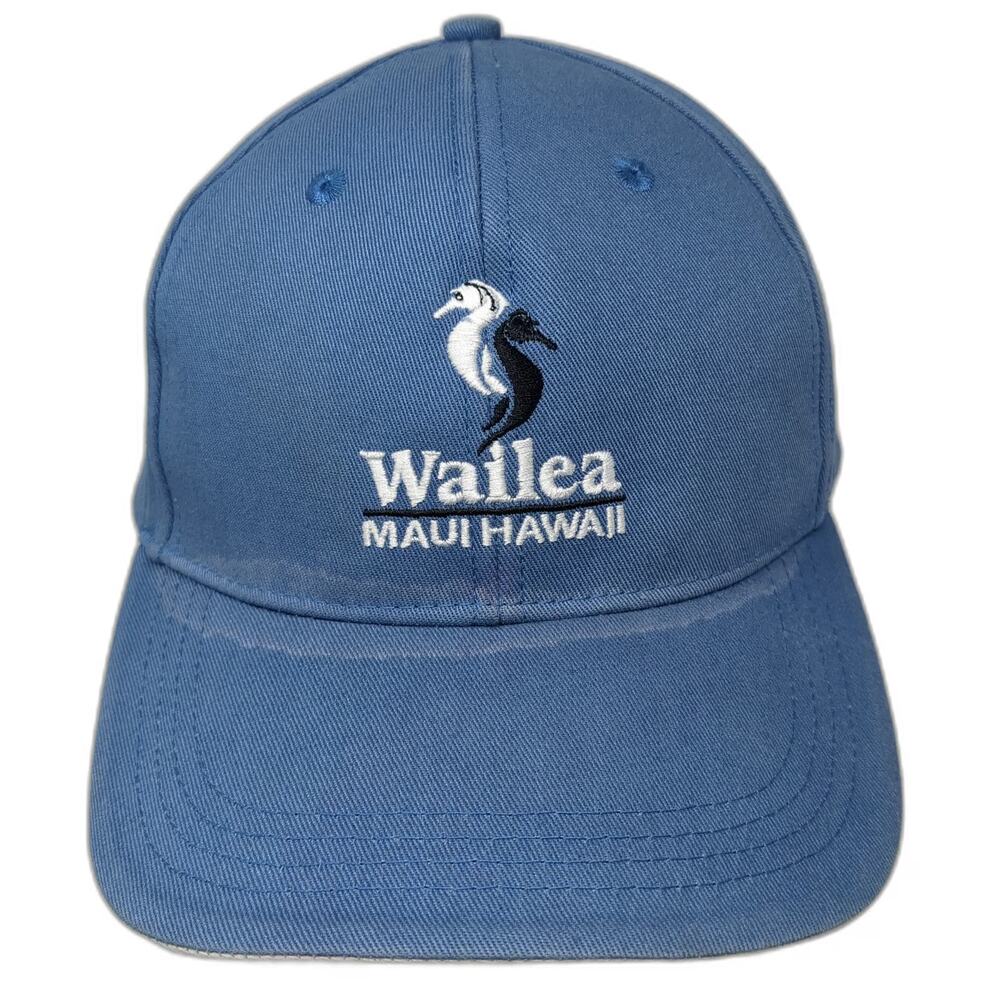 Imperial Baseball Cap Blue One Size Wailea Maui Hawaii Golf Seahorse Logo Hat